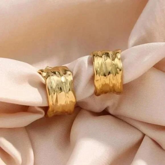 NEW 18K GOLD HOOP EARRINGS, WONDERFUL EARRINGS, WOW EARRINGS. - Picture 6 of 7